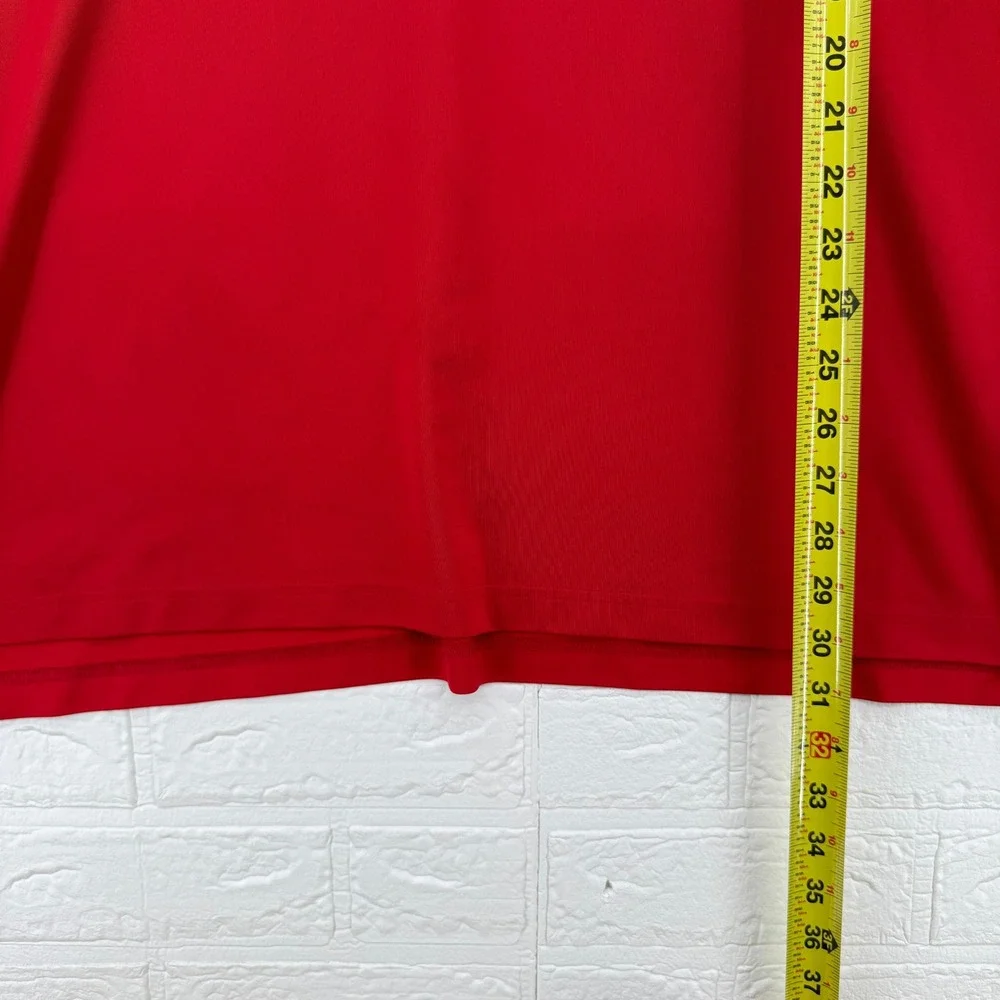 L.L. Bean Polo Shirt Mens XL Red Performance Zipper Pocket Short Sleeve Golf